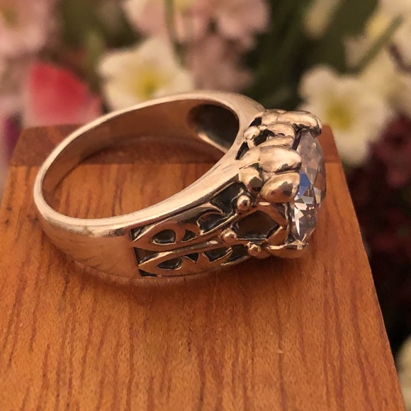 Silpada Sterling Silver Cubic Zirconia Blissful Thinking Ring Size 6 - Picture 9 of 12